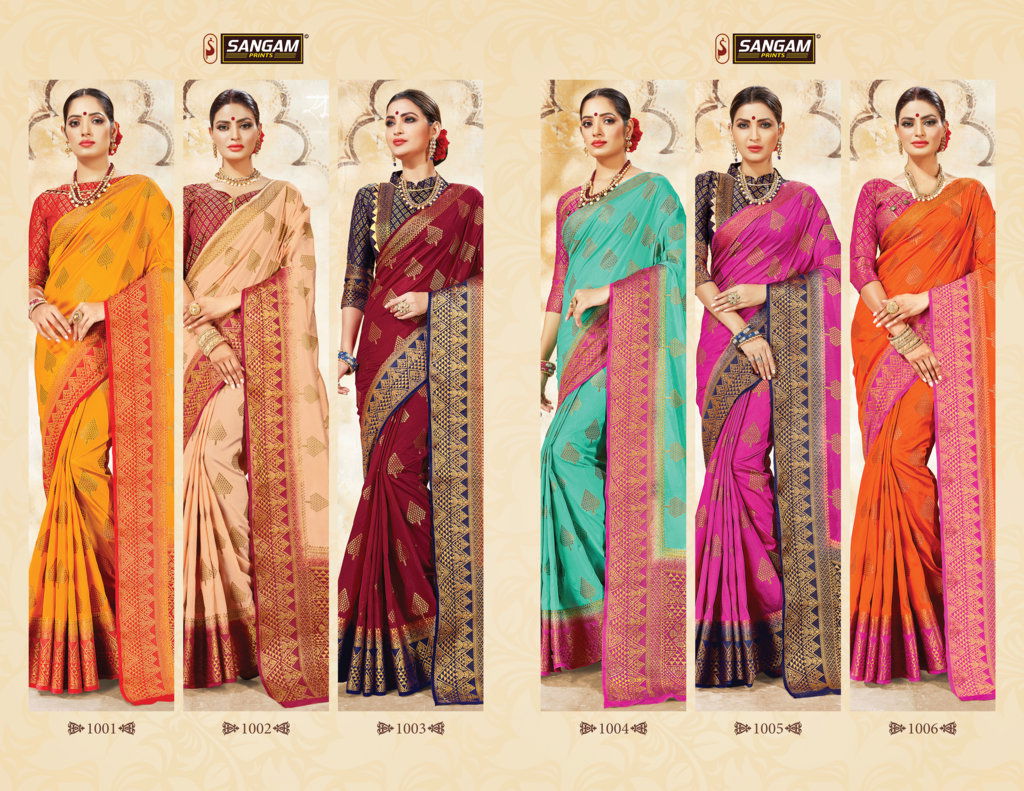 Sangam Samaira Fancy Festive Wear Heavy Printed Silk Designer Saree Collection 

